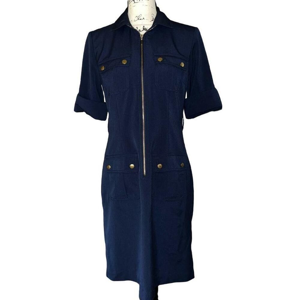 Sharango navy zip up dress‎